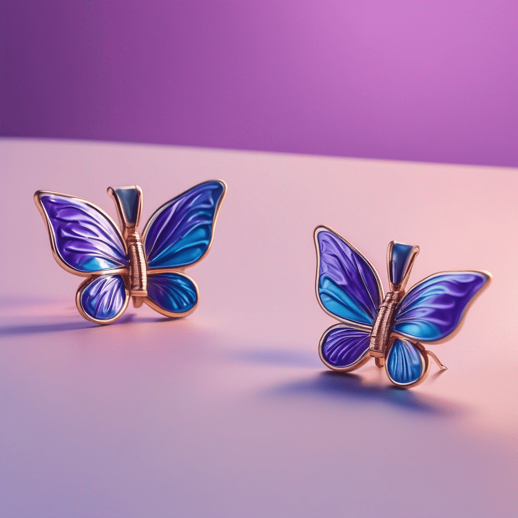 Purple & Blue Butterfly Clip-On Earrings – Princess Dream