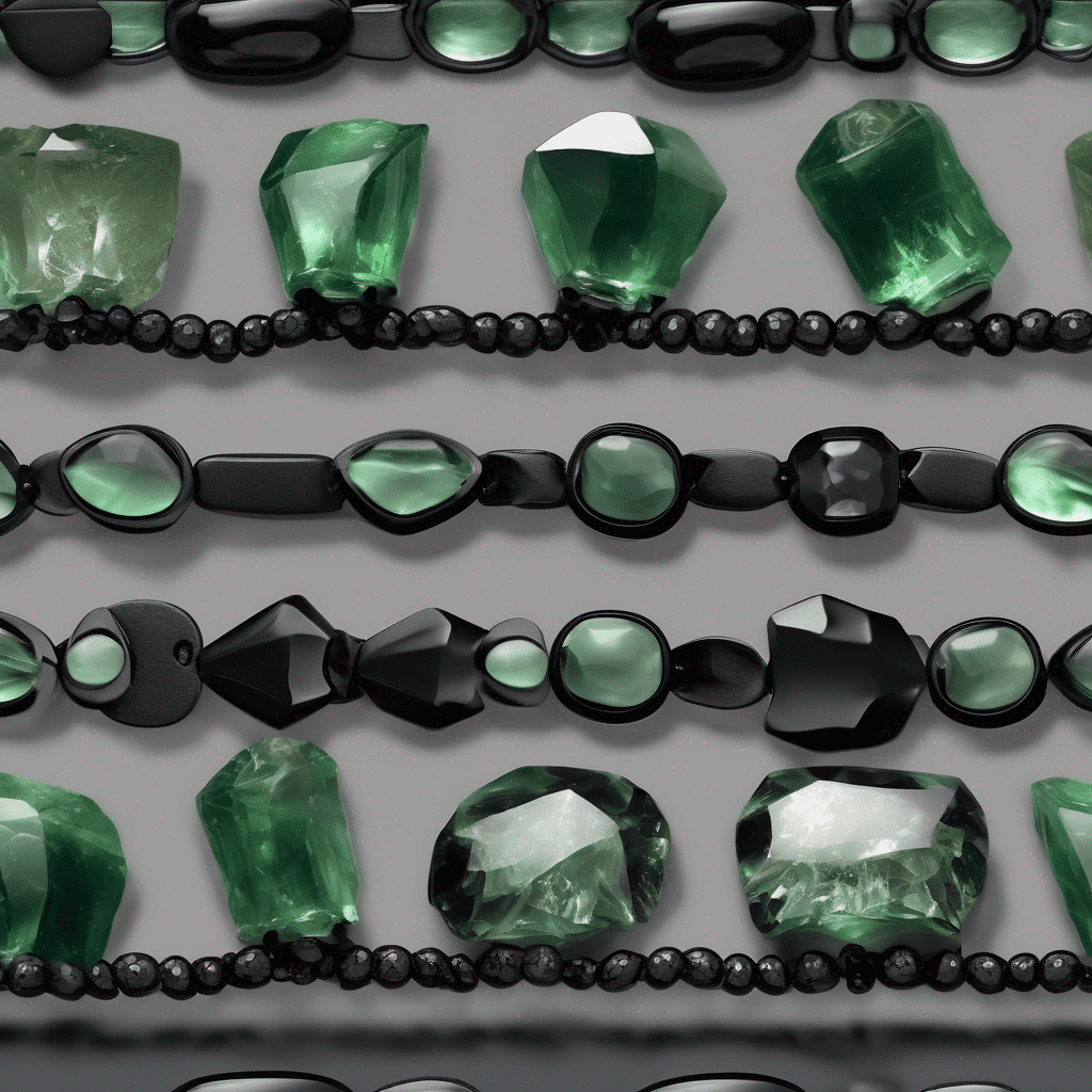 Green Phantom & Obsidian Energy Stone Bracelet