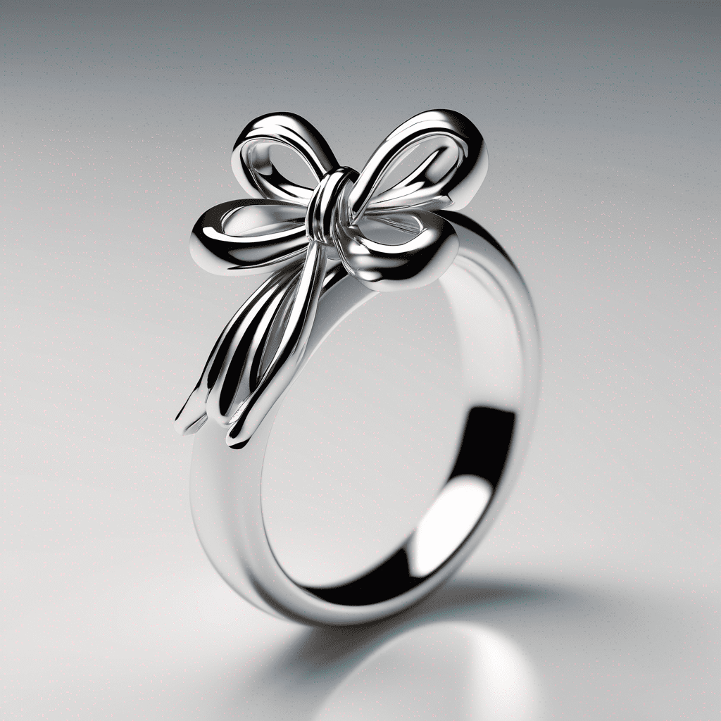 Cute Bow Silver Adjustable Ring