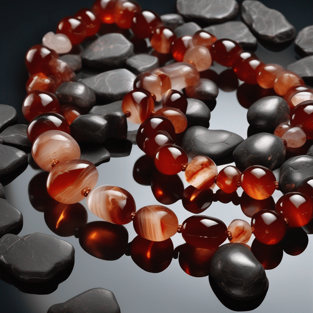 Crystal Bracelet – Red Agate & Rutilated Quartz for Strength