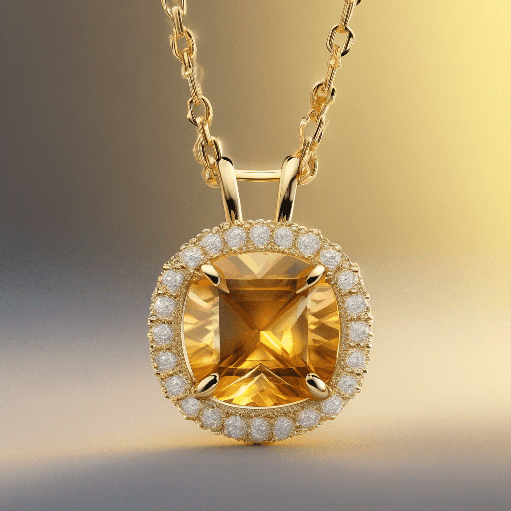 Citrine Glowing Halo Necklace – Prosperity Blossom