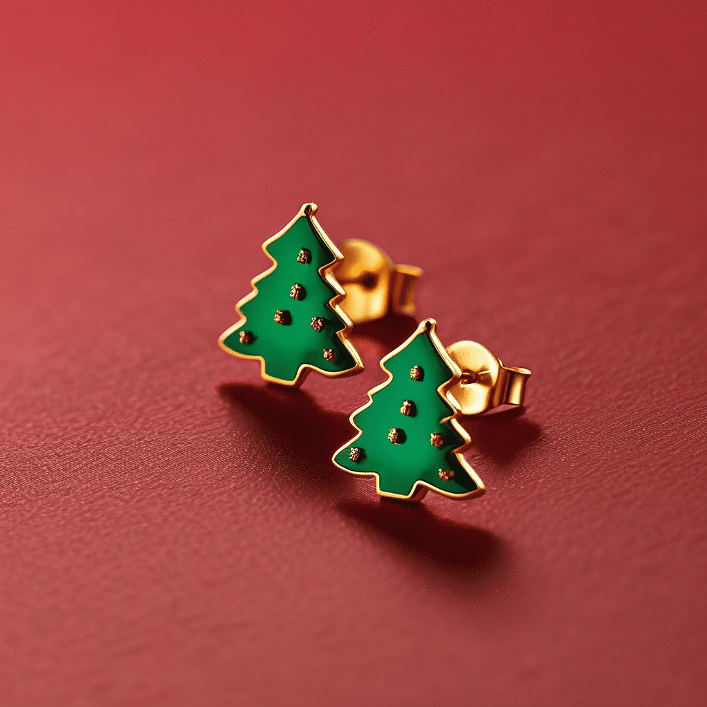 Christmas Tree Earrings – Clip-On or Regular