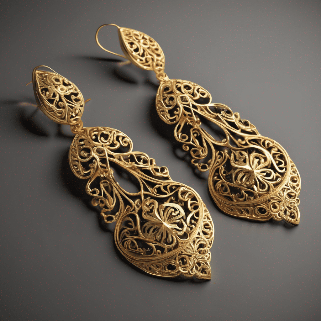 Chinese Traditional Gold Alloy Earrings – Heritage & Style