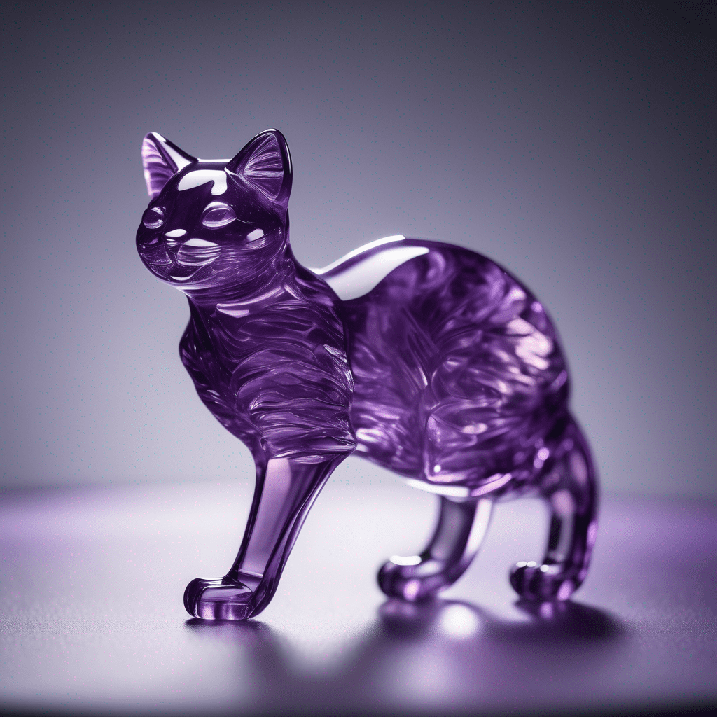 Purple Crystal Cat Ornament – Love & Luck